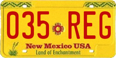 NM license plate 035REG