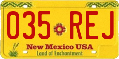 NM license plate 035REJ