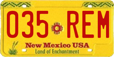 NM license plate 035REM