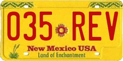NM license plate 035REV