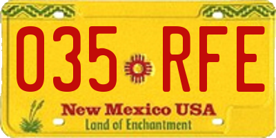 NM license plate 035RFE
