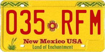 NM license plate 035RFM