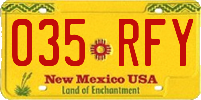 NM license plate 035RFY
