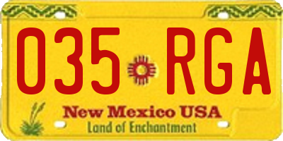 NM license plate 035RGA