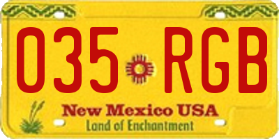 NM license plate 035RGB
