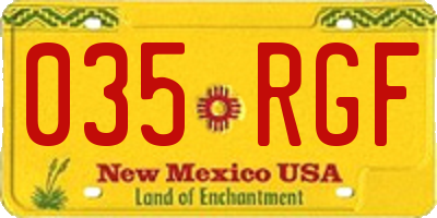 NM license plate 035RGF