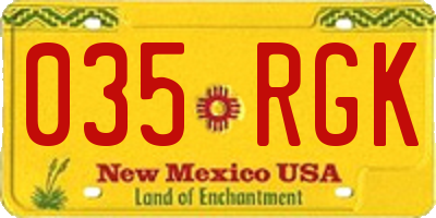 NM license plate 035RGK