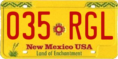 NM license plate 035RGL