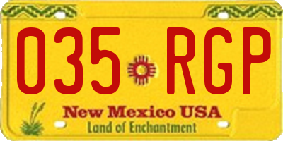 NM license plate 035RGP