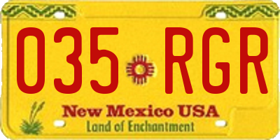 NM license plate 035RGR