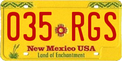 NM license plate 035RGS