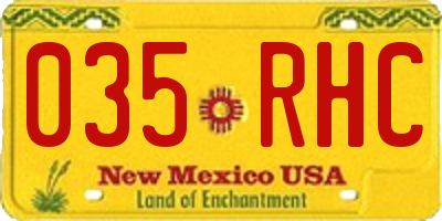 NM license plate 035RHC