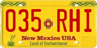 NM license plate 035RHI