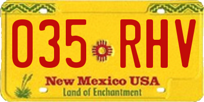 NM license plate 035RHV