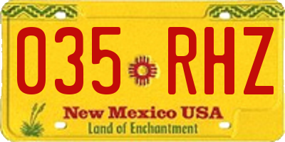 NM license plate 035RHZ
