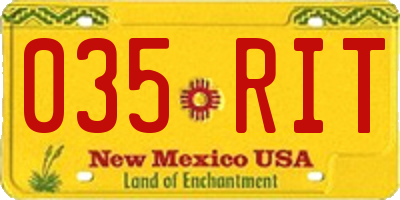 NM license plate 035RIT
