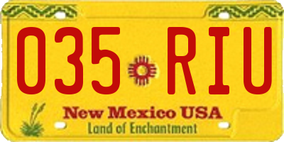 NM license plate 035RIU