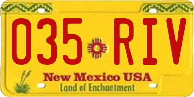NM license plate 035RIV
