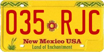 NM license plate 035RJC