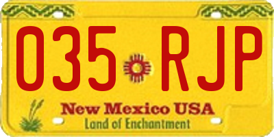 NM license plate 035RJP