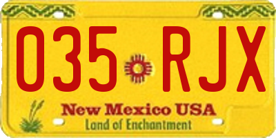 NM license plate 035RJX