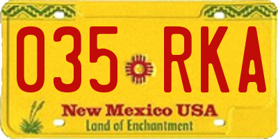 NM license plate 035RKA