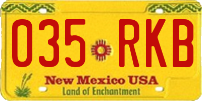 NM license plate 035RKB
