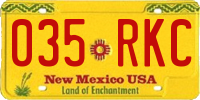 NM license plate 035RKC