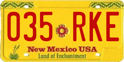 NM license plate 035RKE