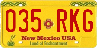 NM license plate 035RKG