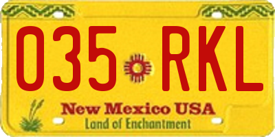 NM license plate 035RKL