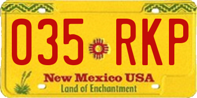 NM license plate 035RKP