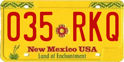 NM license plate 035RKQ