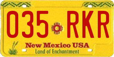 NM license plate 035RKR