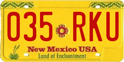 NM license plate 035RKU