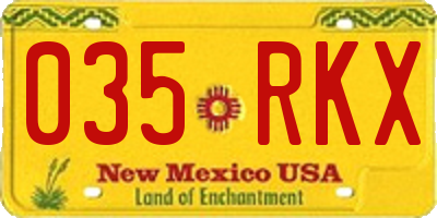 NM license plate 035RKX
