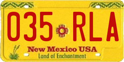 NM license plate 035RLA