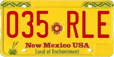 NM license plate 035RLE