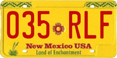 NM license plate 035RLF