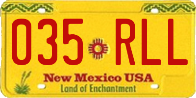 NM license plate 035RLL