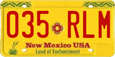 NM license plate 035RLM