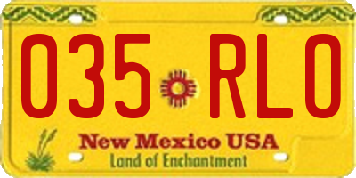 NM license plate 035RLO