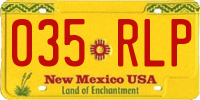 NM license plate 035RLP