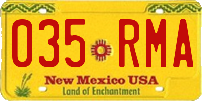 NM license plate 035RMA