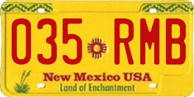 NM license plate 035RMB
