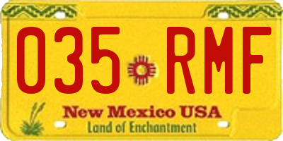 NM license plate 035RMF