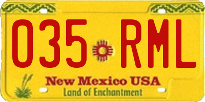 NM license plate 035RML