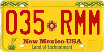 NM license plate 035RMM