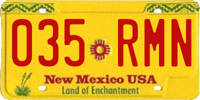 NM license plate 035RMN