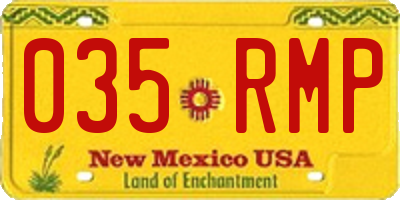 NM license plate 035RMP